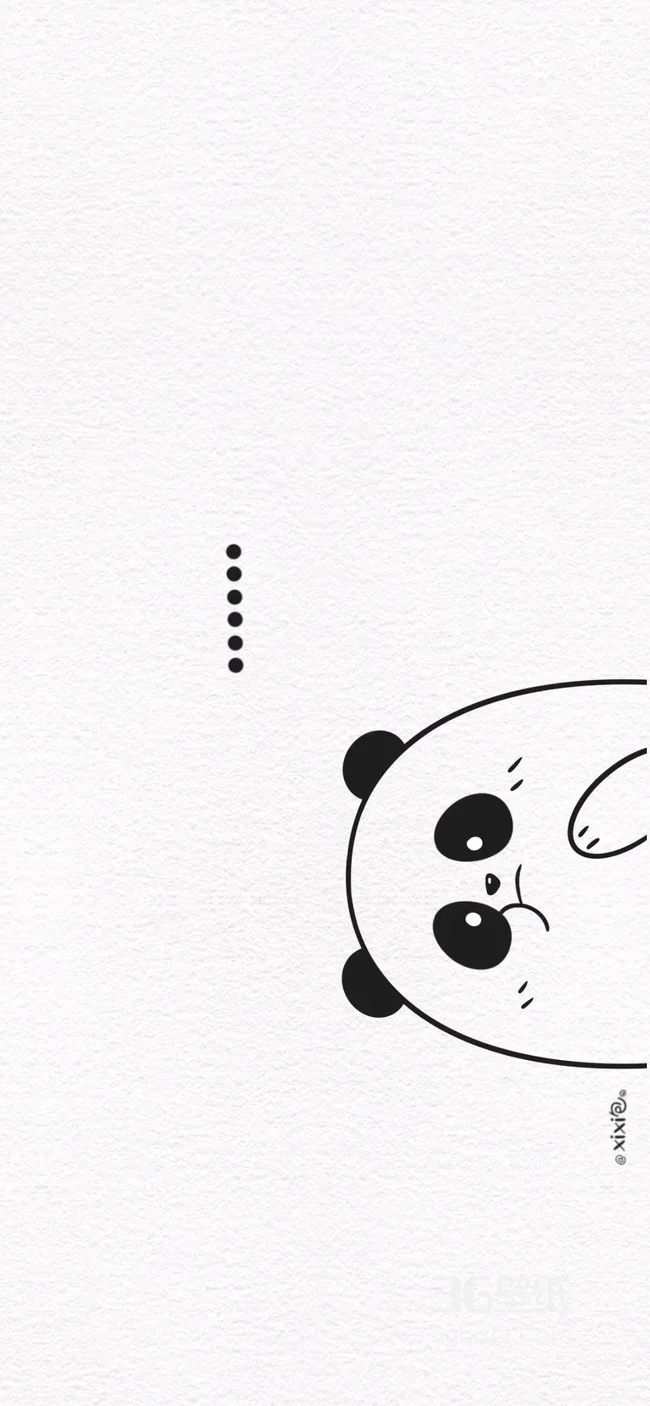 咱们裸熊熊猫Panda简约黑白呆萌壁纸 可爱熊猫背景1