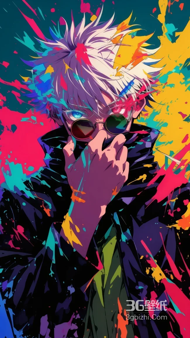 咒术回战五条悟泼墨色彩潮流壁纸 最强咒术师1