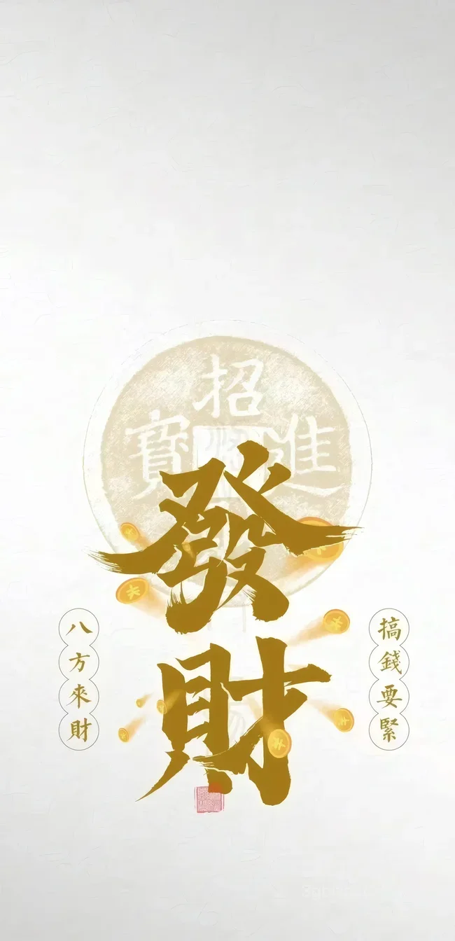 发财国风财运壁纸 招财进宝铜钱八方来财搞钱要紧1