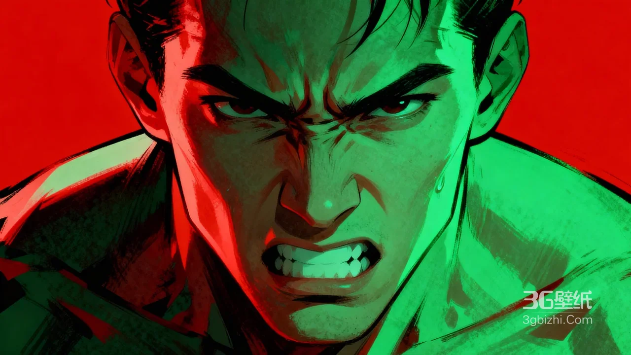 超人（克拉克·肯特）漫画风愤怒表情热血壁纸1