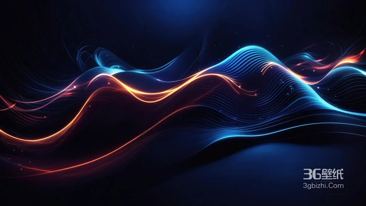 霓虹流体光效波浪科技感桌面背景 电竞风炫酷壁纸1