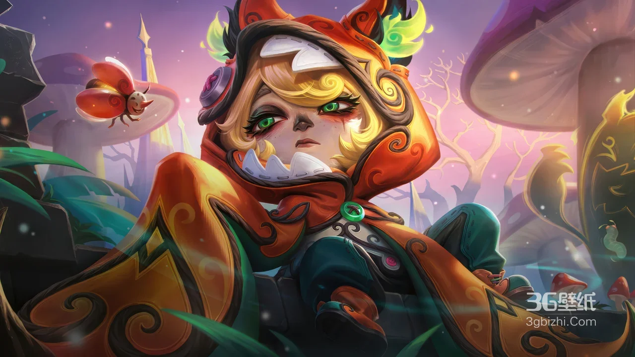 英雄联盟 仙灵女巫璐璐 小妖怪皮肤 奇幻蘑菇森林壁纸1