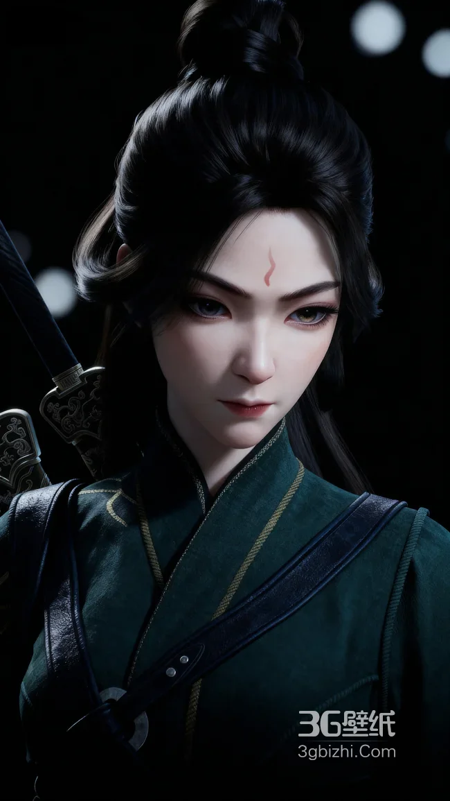 国漫《凡人修仙传》里温天仁的双剑侍女 绿衣佩剑精美造型同款高清壁纸1