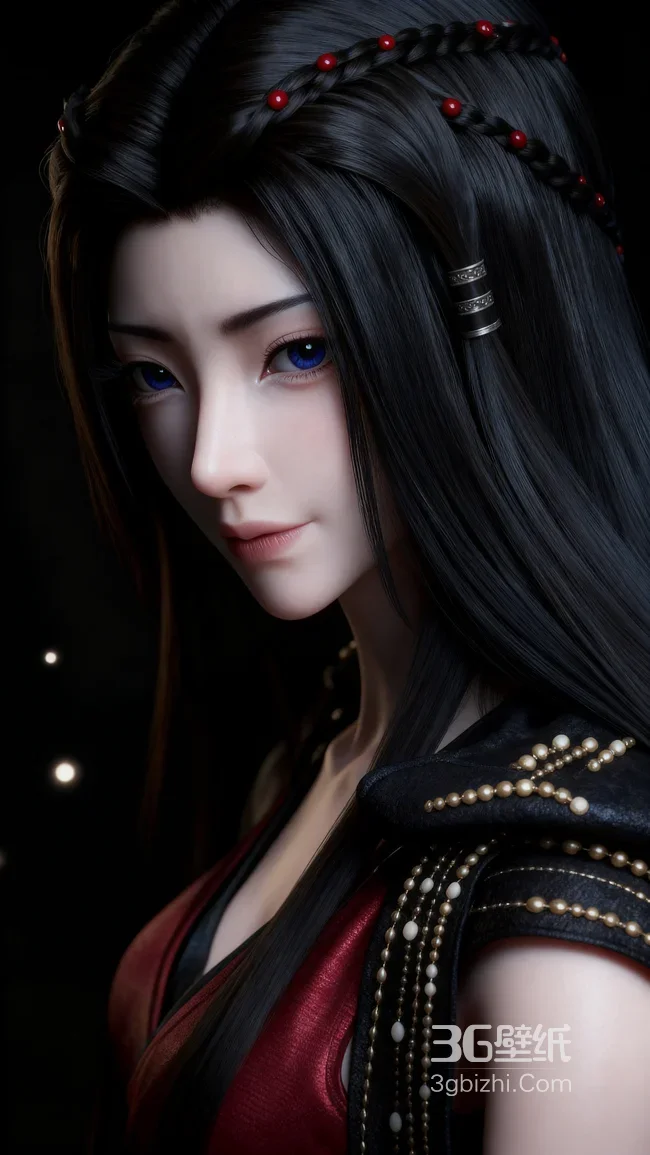 国漫《凡人修仙传》角色元瑶 红珠编发黑金红服古风角色1