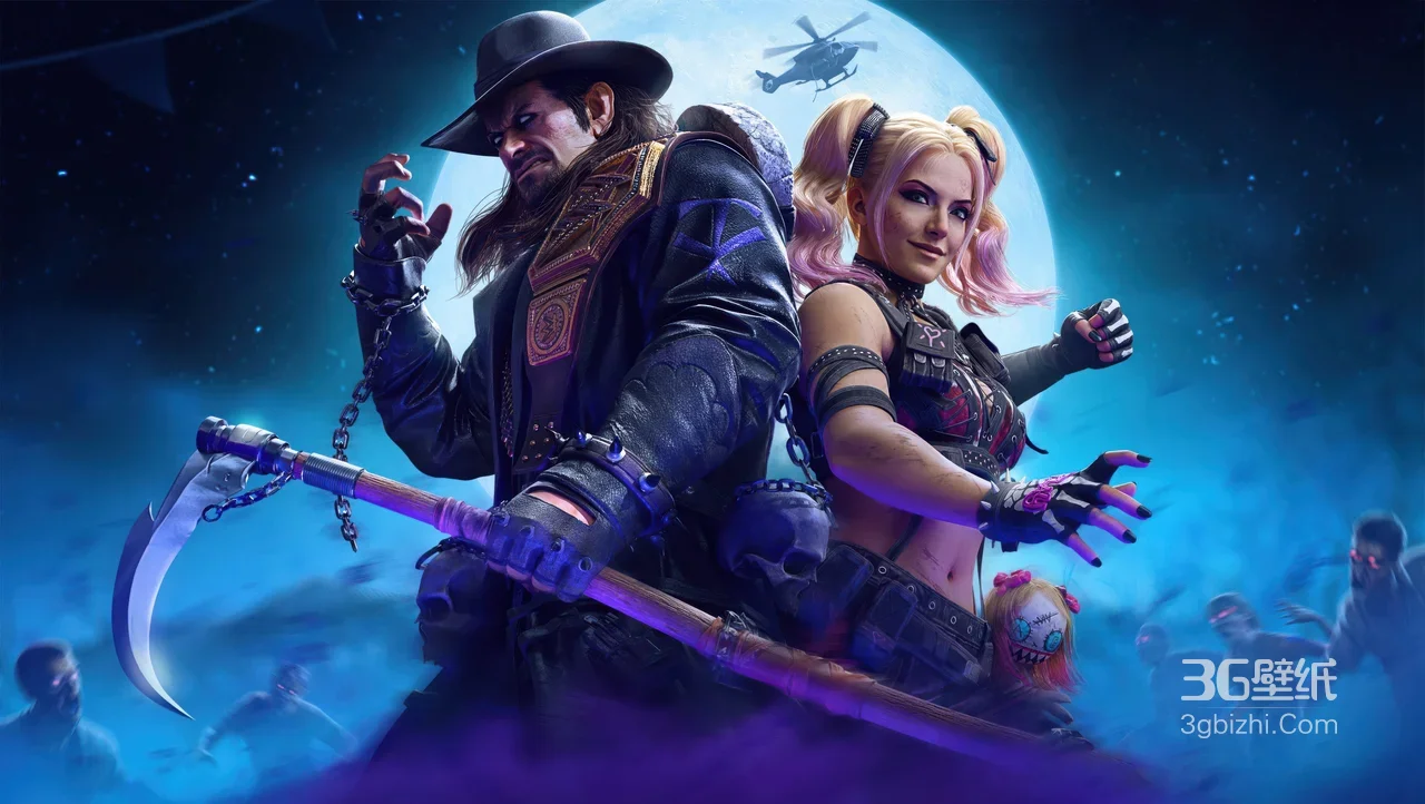 使命召唤丧尸模式·镰刀猎手&双马尾格斗女 暗黑风高清无水印1