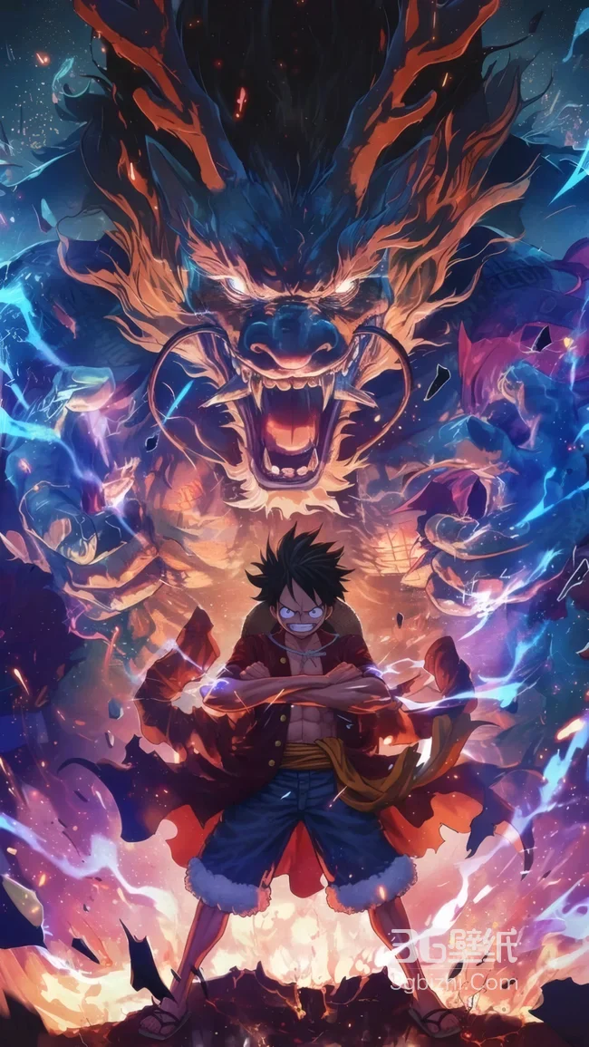 海贼王路飞神龙霸气战斗壁纸 热血动漫风1