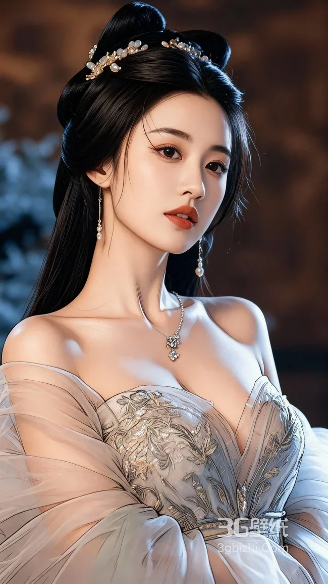 古风巨乳美女插画、满出屏幕包不住1