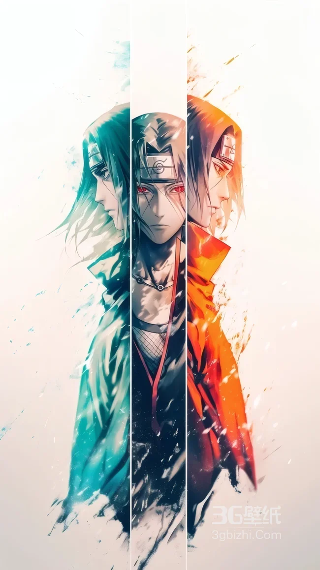 火影忍者宇智波鼬艺术分镜壁纸 多面形象1