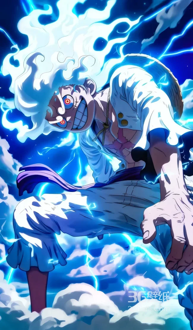 海贼王路飞五档尼卡形态热血闪电壁纸1