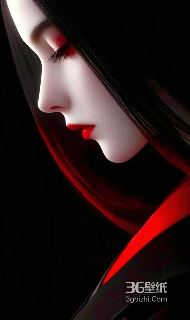 暗黑红妆 神秘冷艳美女超清手机壁纸