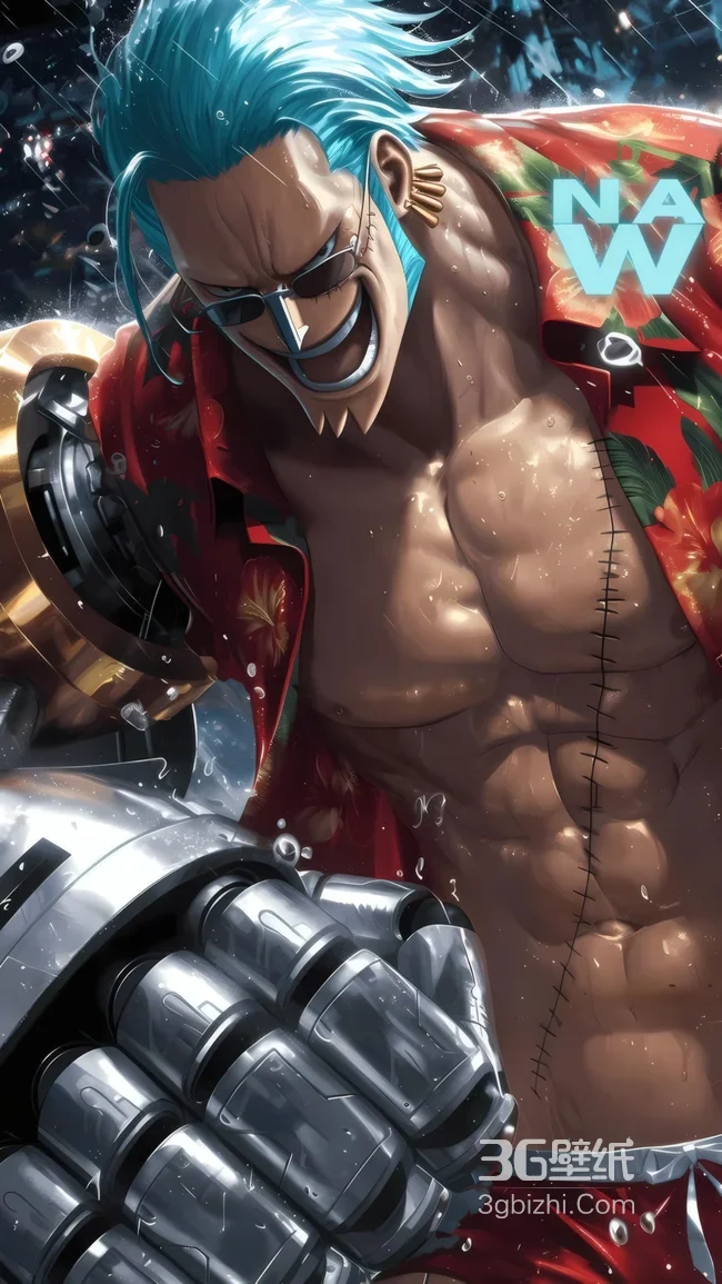 海贼王弗兰奇机械臂花衬衫热血壁纸 动漫个性壁纸1