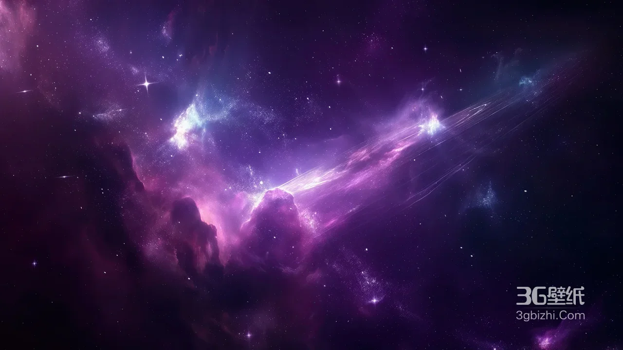 梦幻紫色星云星空 科幻宇宙星系宽屏车机壁纸1