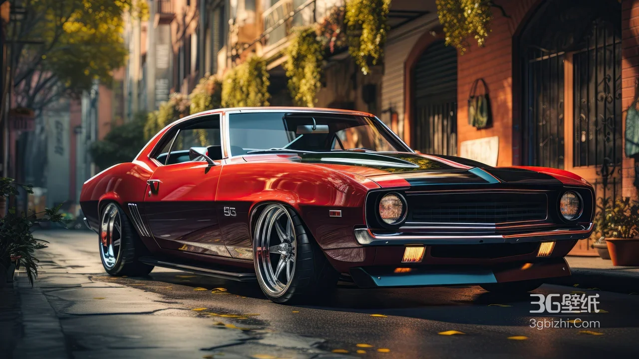 复古改装科迈罗·欧式小巷街景 写实风 氛围感拉满1