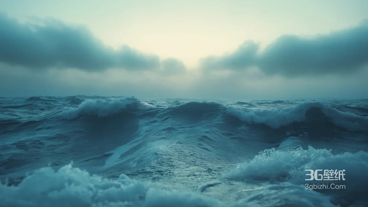 海洋巨浪·写实风青蓝海面 氛围感拉满高清无水印1
