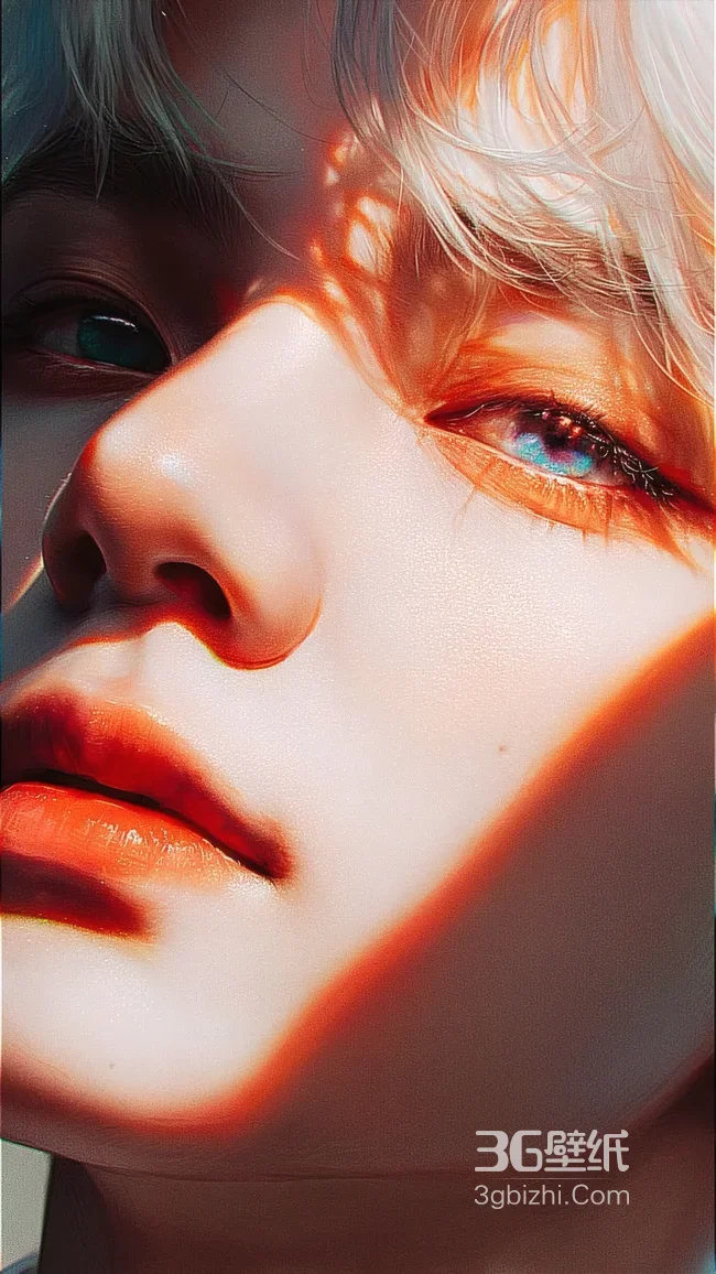 银发人物·梦幻蓝瞳唯美暖光CG壁纸 氛围感拉满高清无水印1