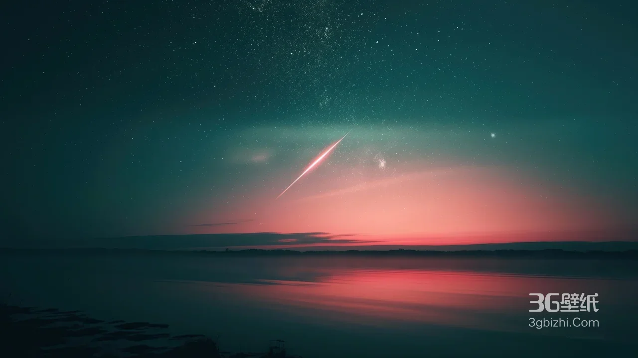 流星划过星空湖泊·唯美梦幻黄昏 氛围感拉满1