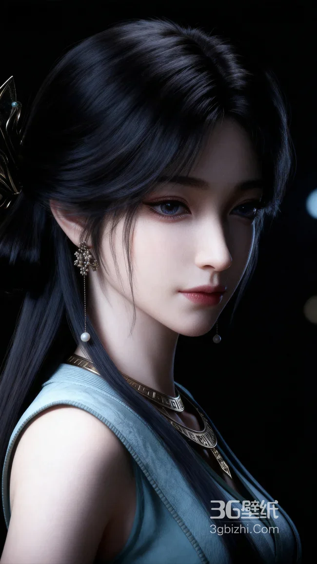 国风女角色《凡人修仙传》里的梅凝·黑发金饰青衣 唯美氛围感拉满1