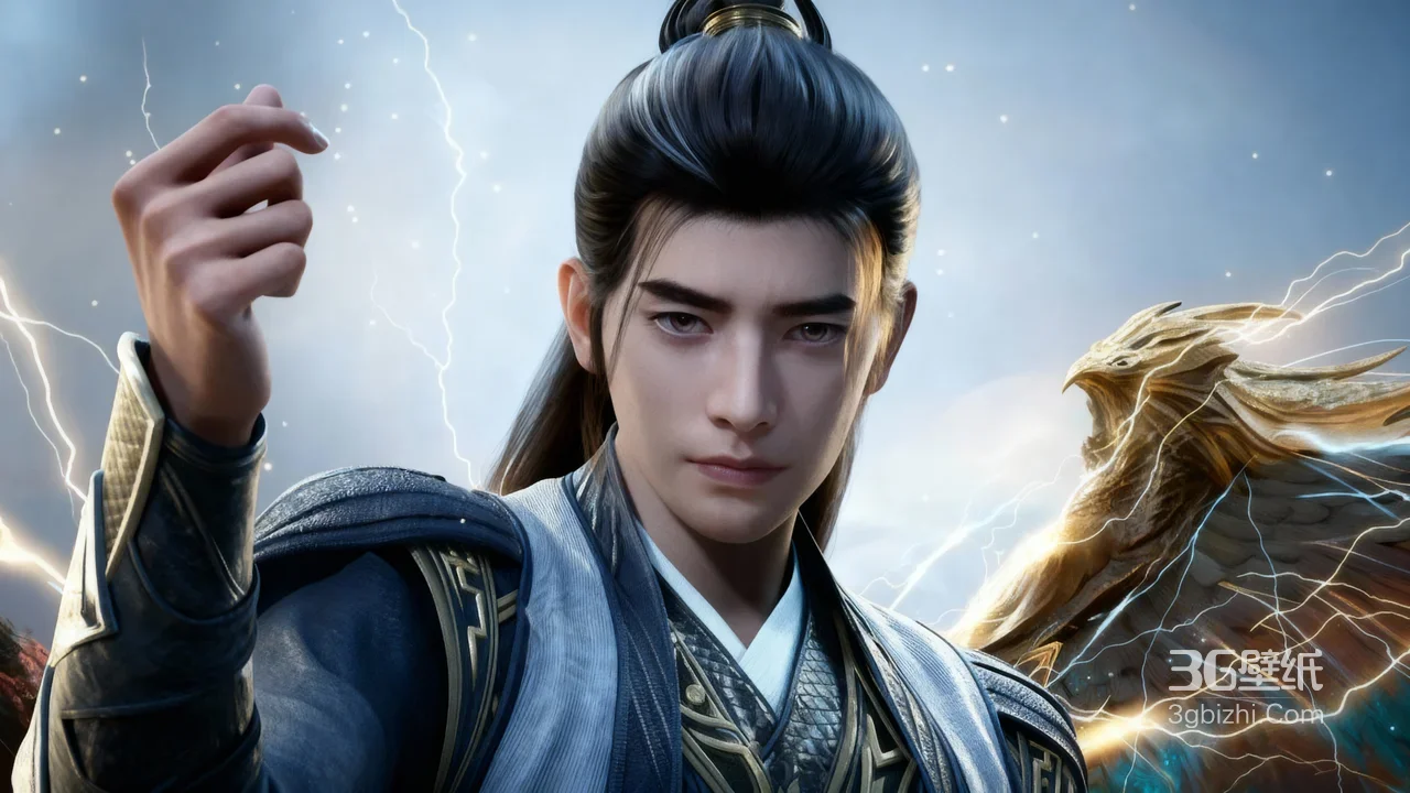 《凡人修仙传》人物·韩立·雷霆驭金鹏 风雷翅国风玄幻壁纸 高清无水印1