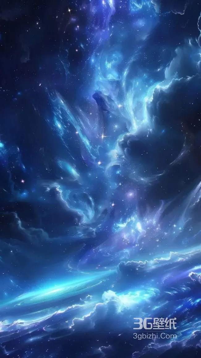 星空云海·深邃宇宙 梦幻蓝紫星云氛围感拉满 高清无水印1
