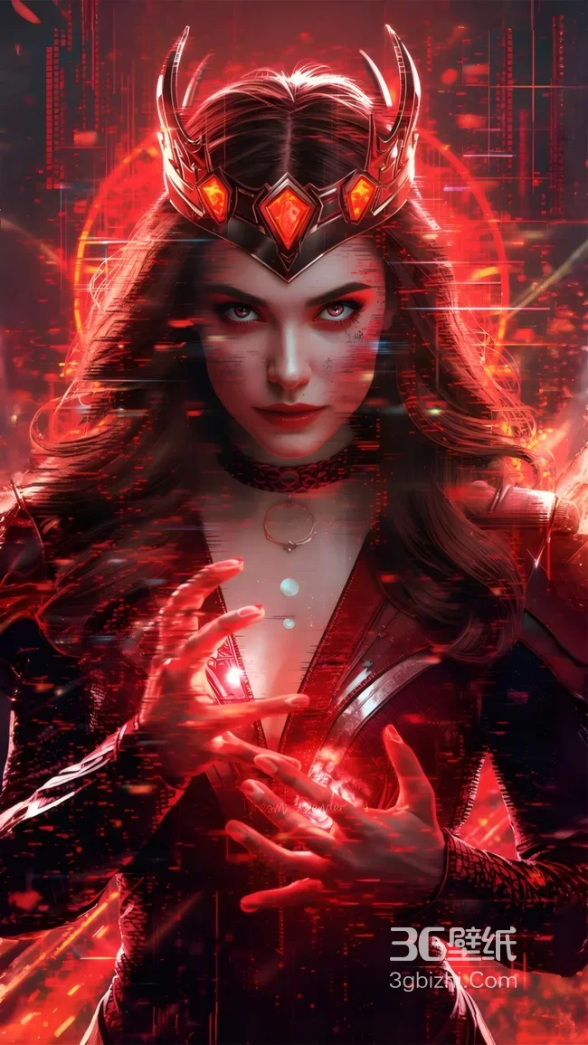 绯红女巫·绯红魔法觉醒 漫威赛博朋克风 高清无水印1