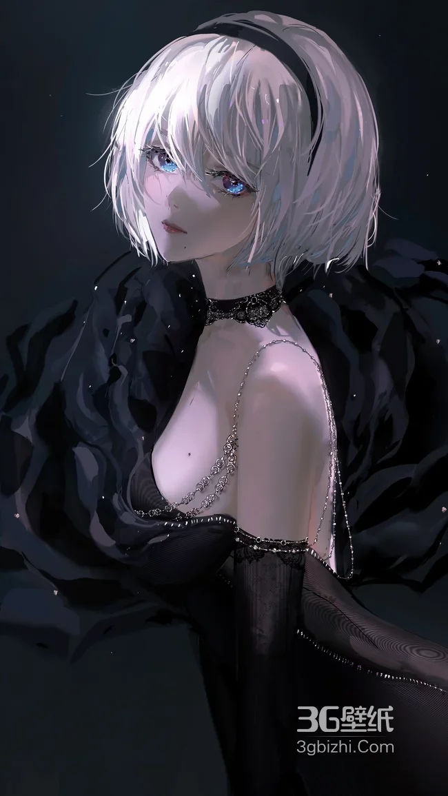 尼尔机械纪元2B 暗黑唯美礼服 氛围感拉满1