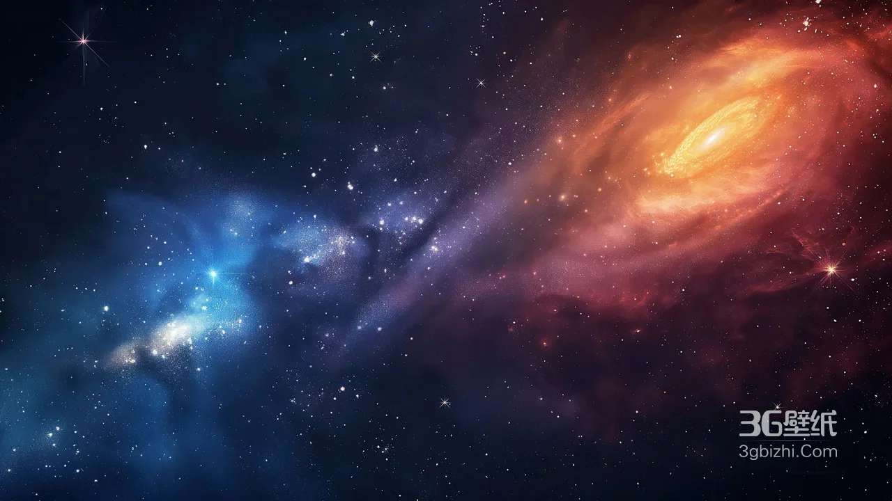 星云宇宙·红蓝交织梦幻星空 氛围感拉满高清无水印1
