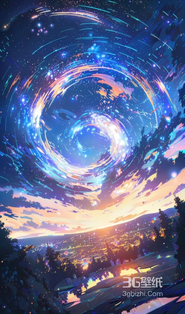 星空漩涡黄昏森林·唯美动漫风 氛围感拉满高清无水印1