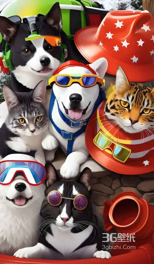 卡通萌宠猫狗戴潮装护具 活力冒险风高清无水印1