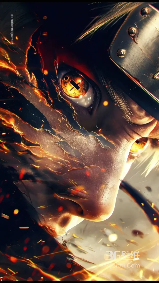 漩涡鸣人·火焰炸裂写实风 火影忍者超燃手机壁纸1