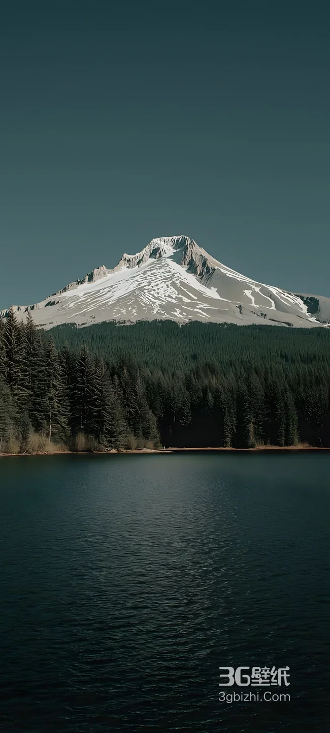 雪山林海映静湖·写实自然风光 纯净山野意境素材1