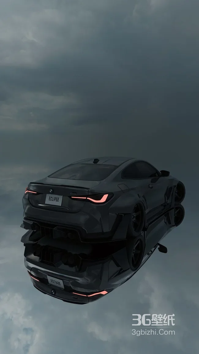 暗黑改装宝马Eclipse跑车 镜面阴沉天空 高质感汽车壁纸1