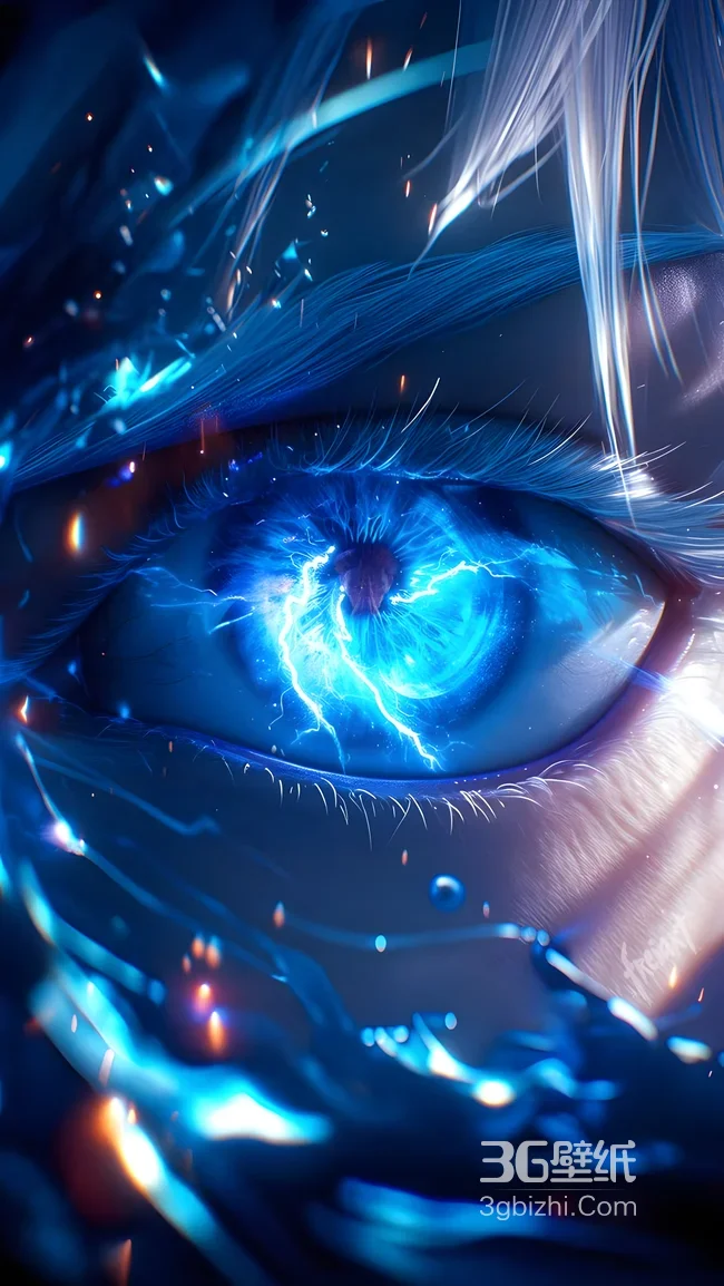 神秘角色·电光蓝瞳二次元科幻风 高燃手机壁纸1