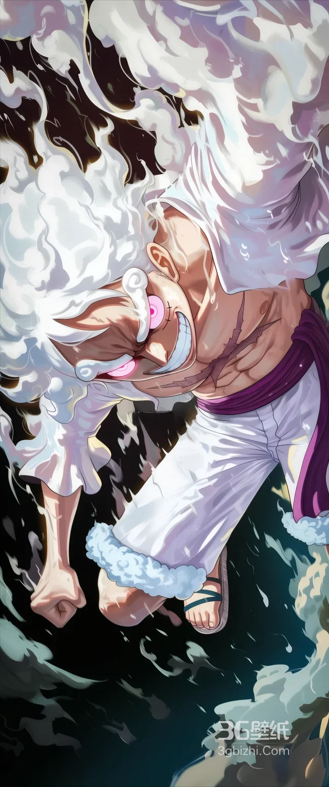 路飞·四档形态 热血战斗风海贼王 白发红眼肌肉爆发场景 热血动漫高清图1