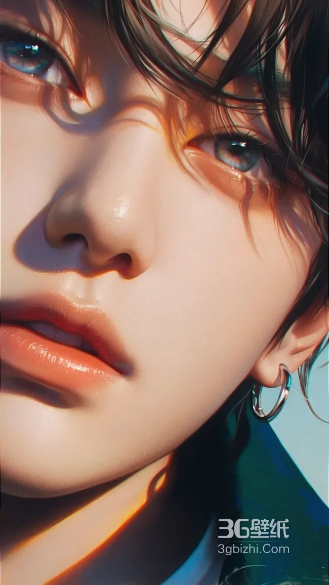 帅哥精致五官·光影交织唯美写实风高清质感壁纸1