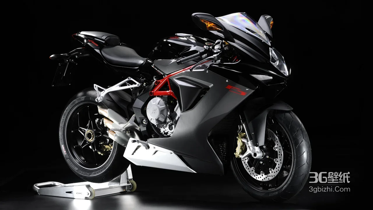 MV Agusta F3运动摩托车暗黑金属风超高清机车桌面背景1