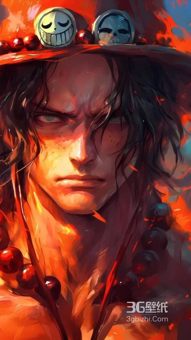 波特卡斯·D·艾斯 火焰渲染 海贼王写实油画热血壁纸 高燃动漫壁纸1
