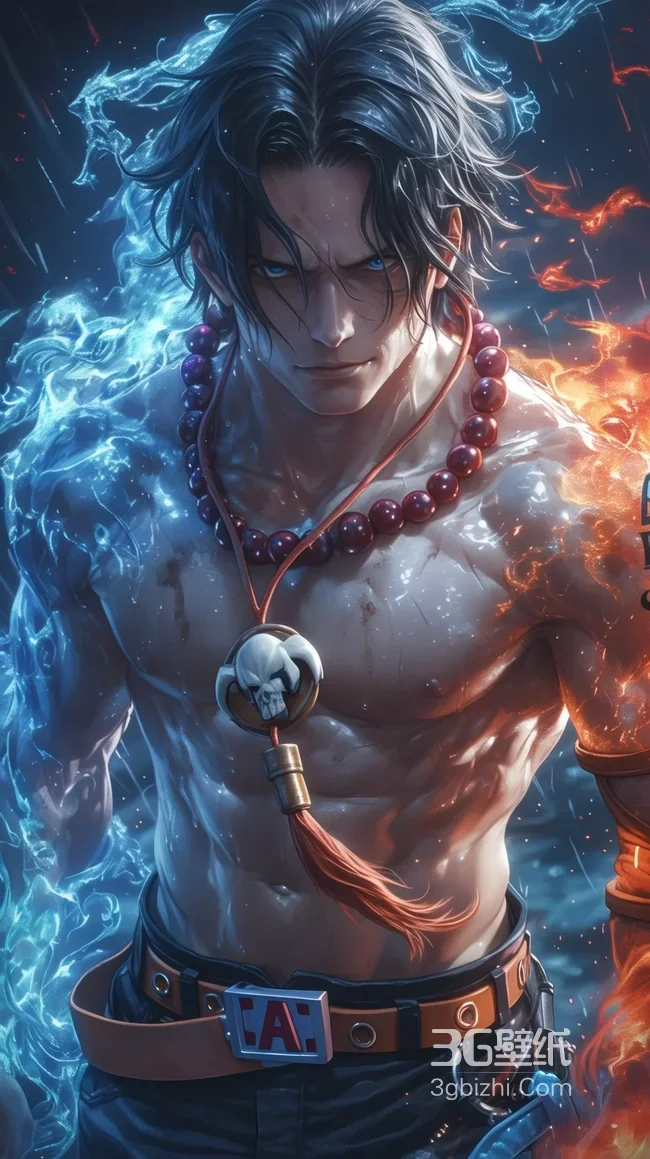 艾斯·冰火双缠之力 写实风航海王热血壁纸 超燃动漫壁纸1