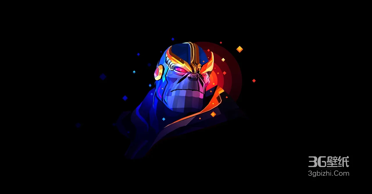 灭霸·头盔造型几何色块风漫威影视超高清插画1