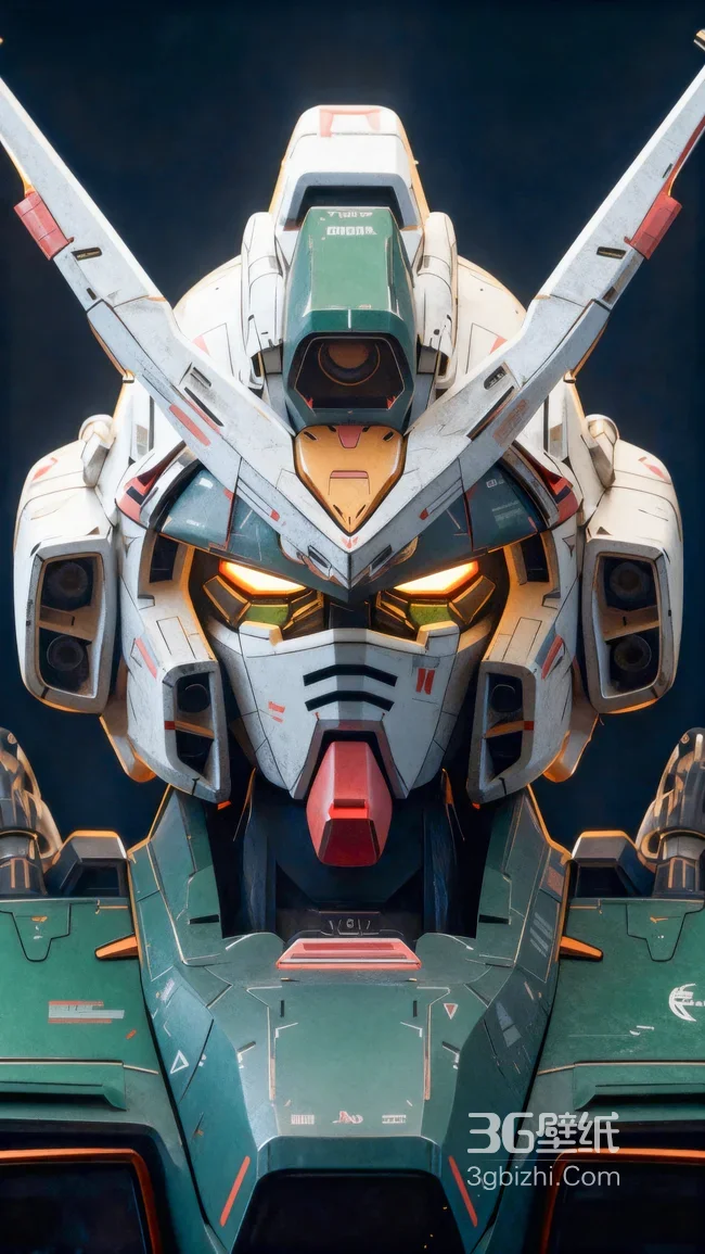 高达机甲头部·写实机械风·发光眼部与金属质感高清机械头像1