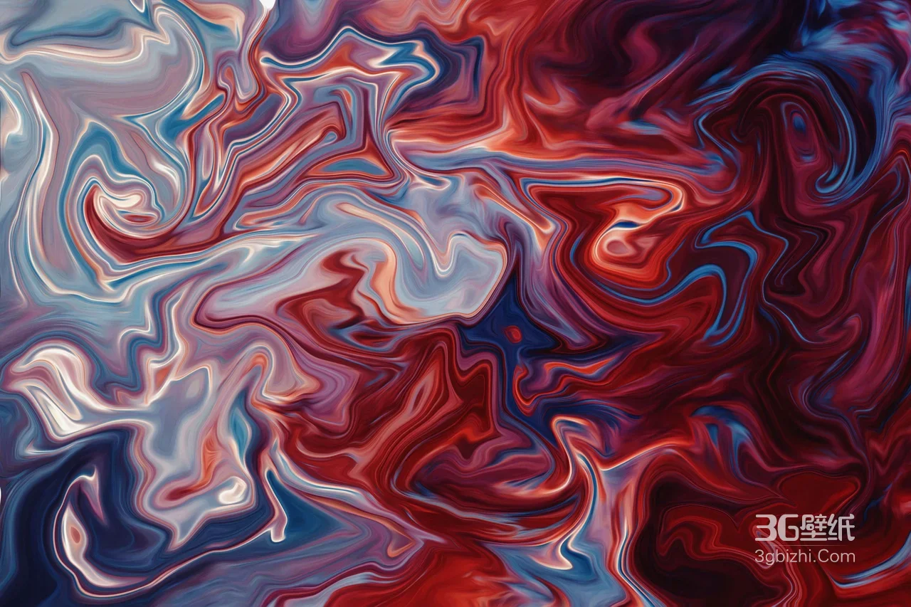 红蓝紫色彩漩涡·抽象流体艺术风格·宽屏桌面背景1