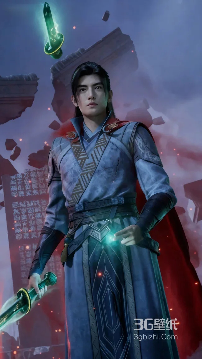 国风帅哥韩立·青竹蜂云剑悬浮破碎古建写实仙侠高清1