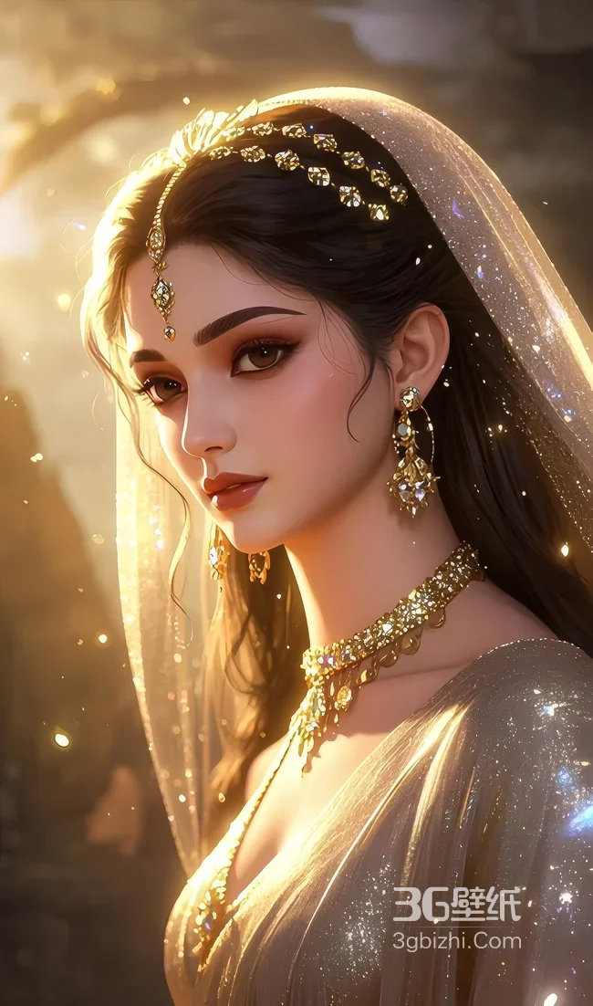 异域古典美人·鎏金纱幔珠宝造型·唯美古风头像