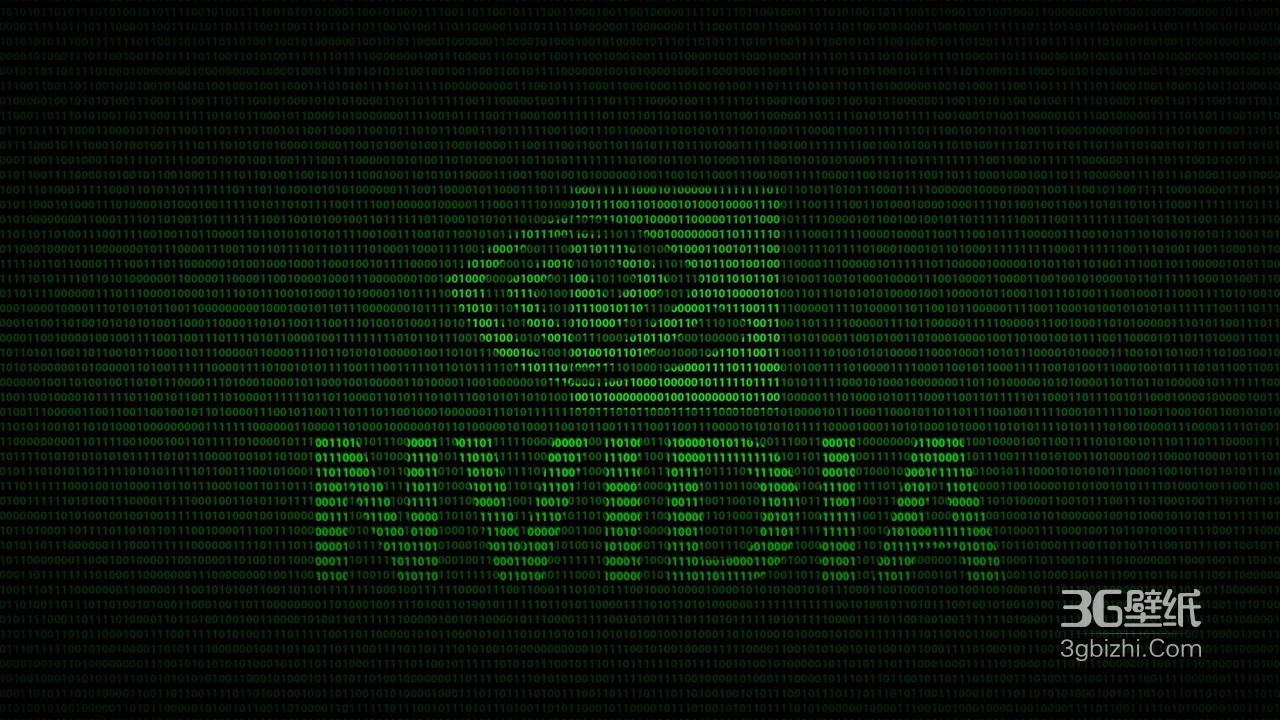 二进制数字英伟达LOGO雨·暗黑赛博朋克 黑客帝国风桌面背景1