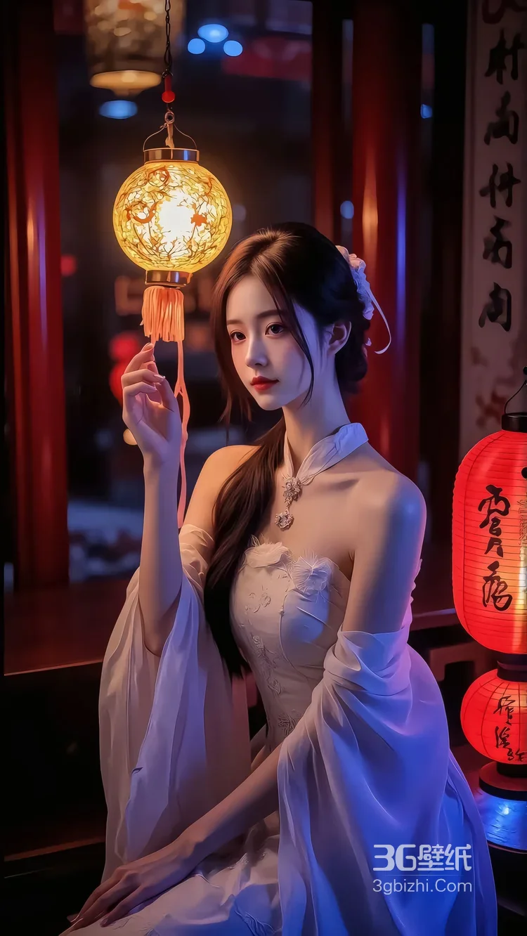 国风少女·红灯笼旁温婉伫立 古风人像氛围感参考图3