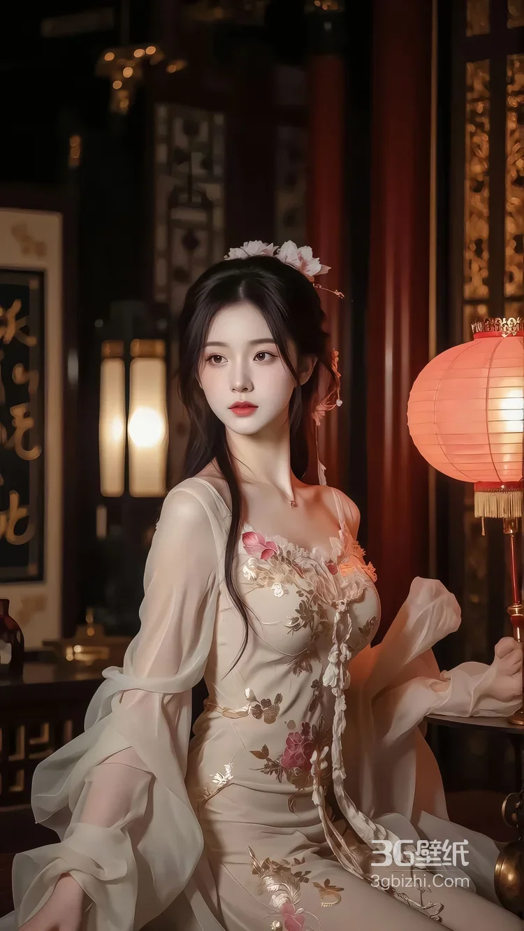 国风少女·红灯笼旁温婉伫立 古风人像氛围感参考图2