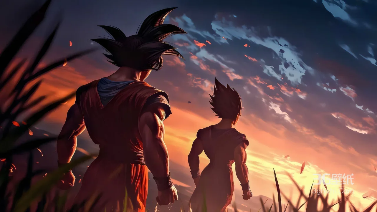 孙悟空·贝吉塔 赛亚人姿态 黄昏并肩 热血动漫《龙珠》1