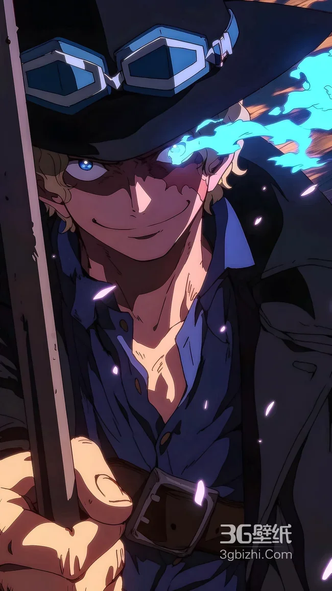 萨博·蓝色火焰萦绕 海贼王热血动漫高人气壁纸1