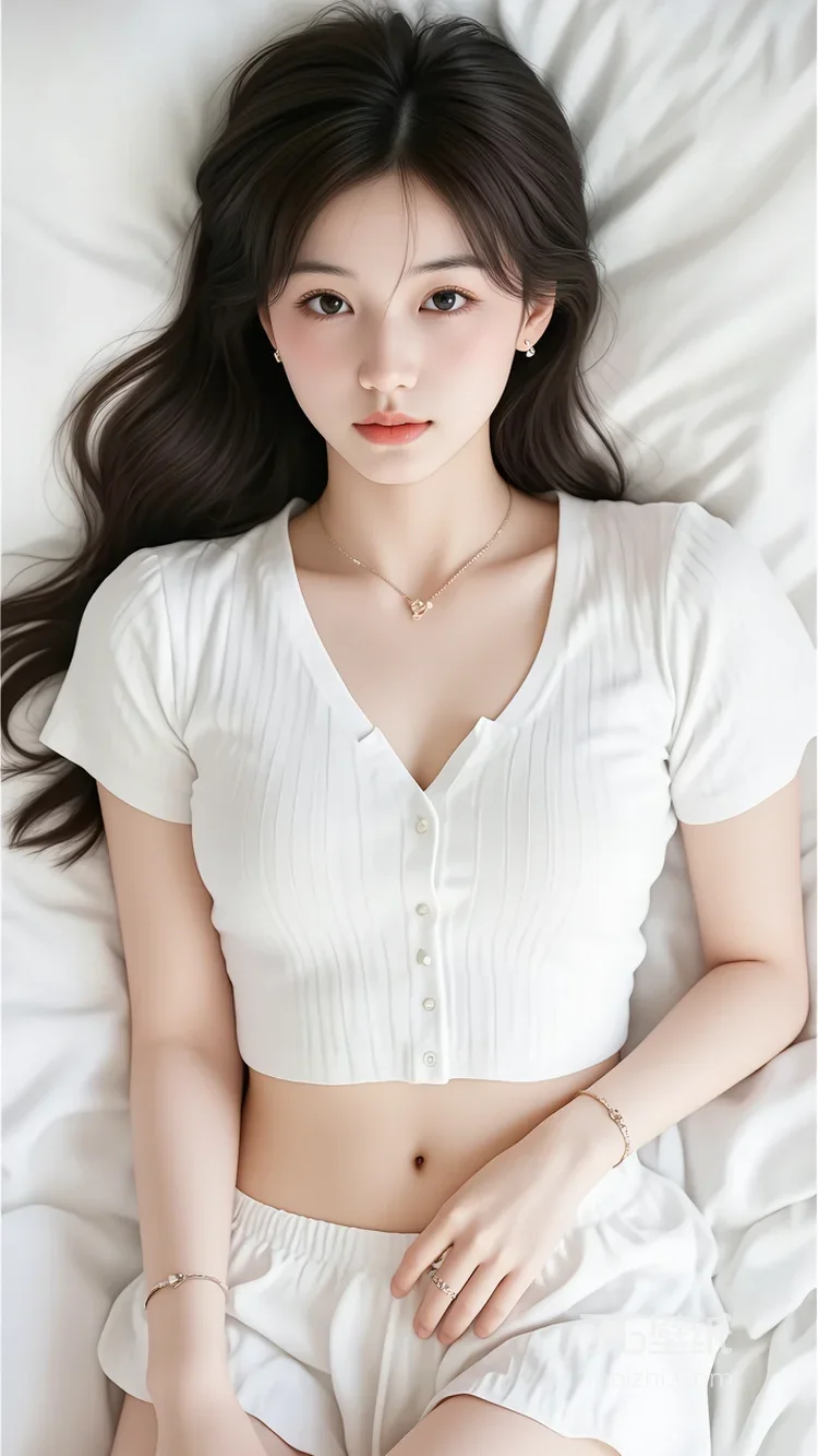 长发女生·白衣居家唯美清新风 高颜女生居家写真2