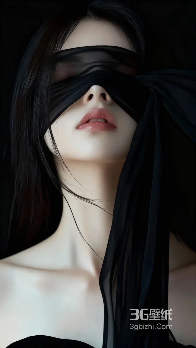 黑纱遮眼·暗黑唯美风艺术摄影 小众高级感手机壁纸1