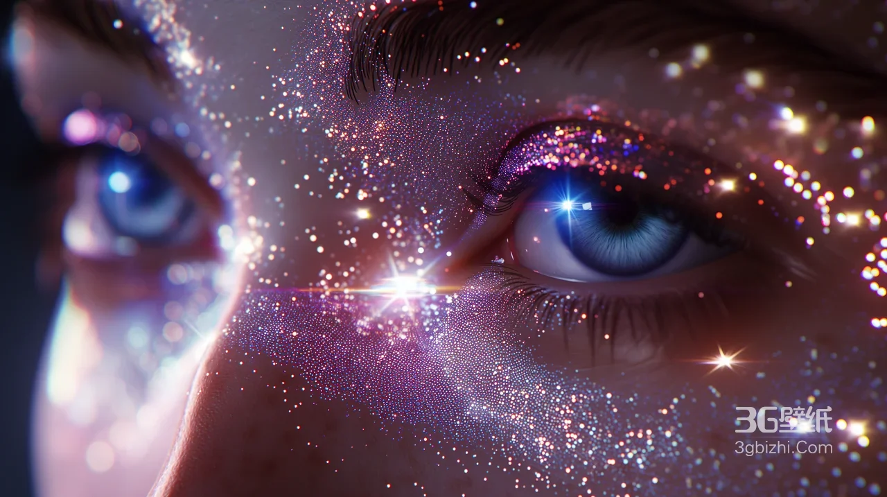 人物眼部闪粉星光·唯美梦幻风 超闪粒子特效电脑壁纸1